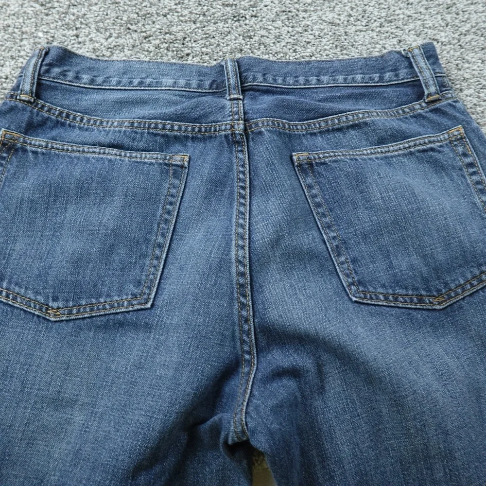 Gap Jeans Mens 32X32 Dark Blue Denim Pants 1969 Standard Straight Faded Whisker